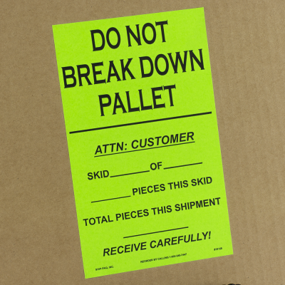 Do Not Double Stack/Break Pallet Labels - Butt Cut
 - 18155 - 8x5 Do Not Break Down Pallet.png